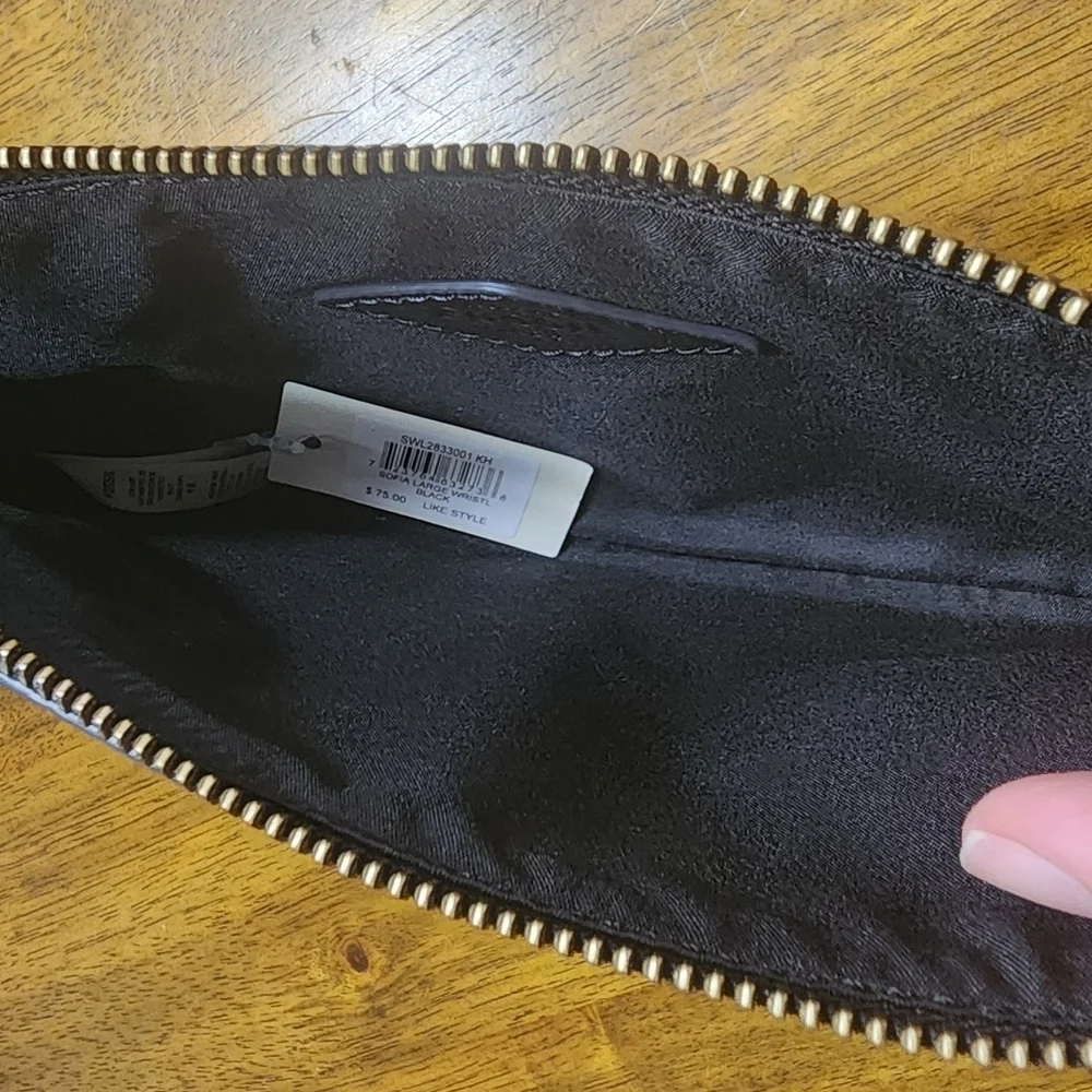 Fossil Black Sofia Large Wristlet